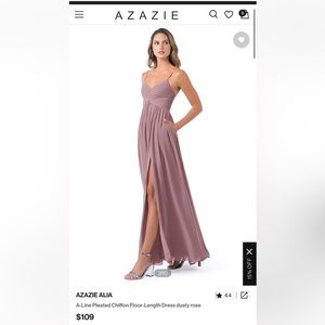 Azazie Dusty Rose Full Length Dress